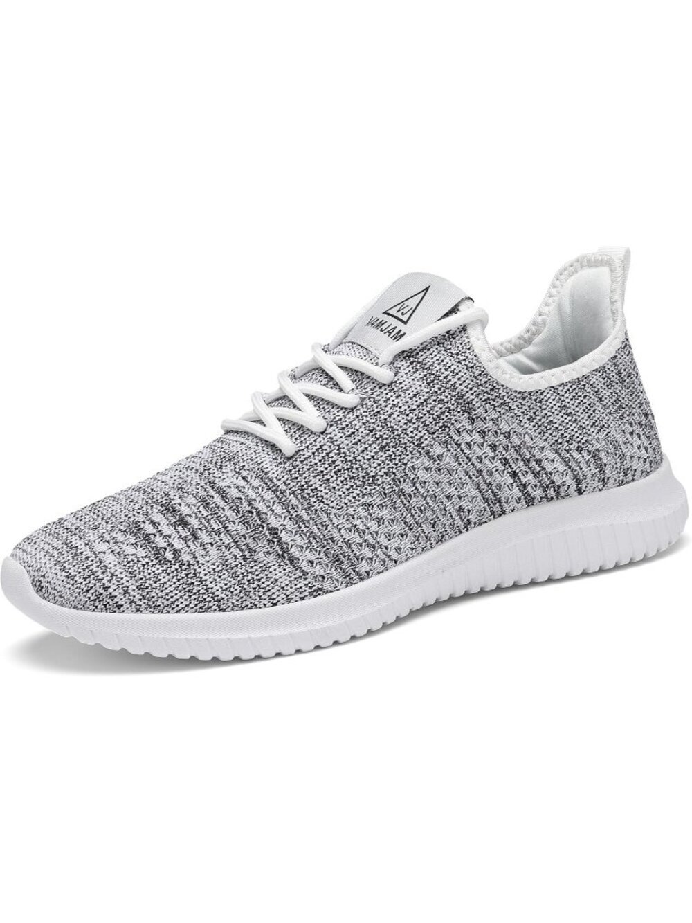 Men's White Grey Ultra Lightweight Breathable Non Slip Athletic Fashion Sneaker